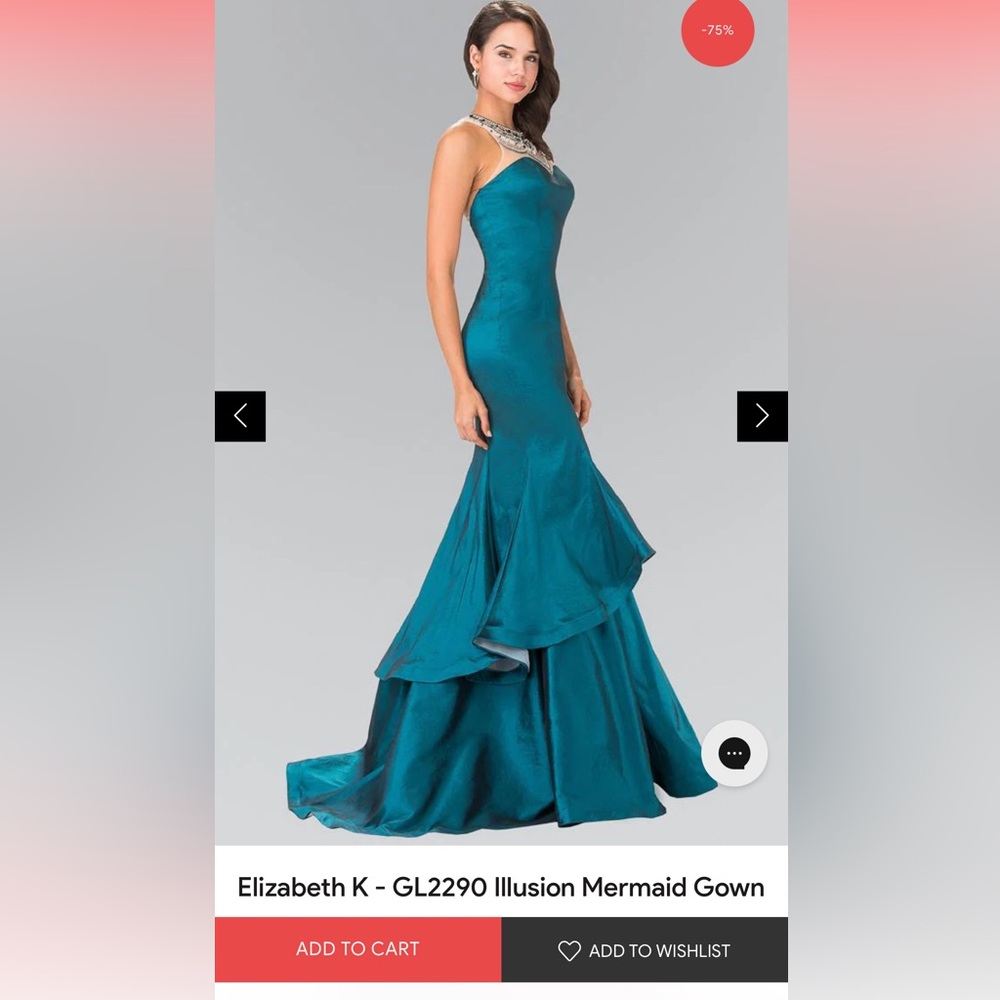 Stunning teal mermaid illusion dress
